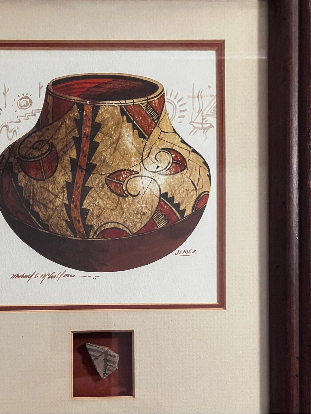 Listed MICHAEL C. McCULLOUGH Watercolor / JEMEZ PUEBLO Pot / ORIGINAL ARTWORK